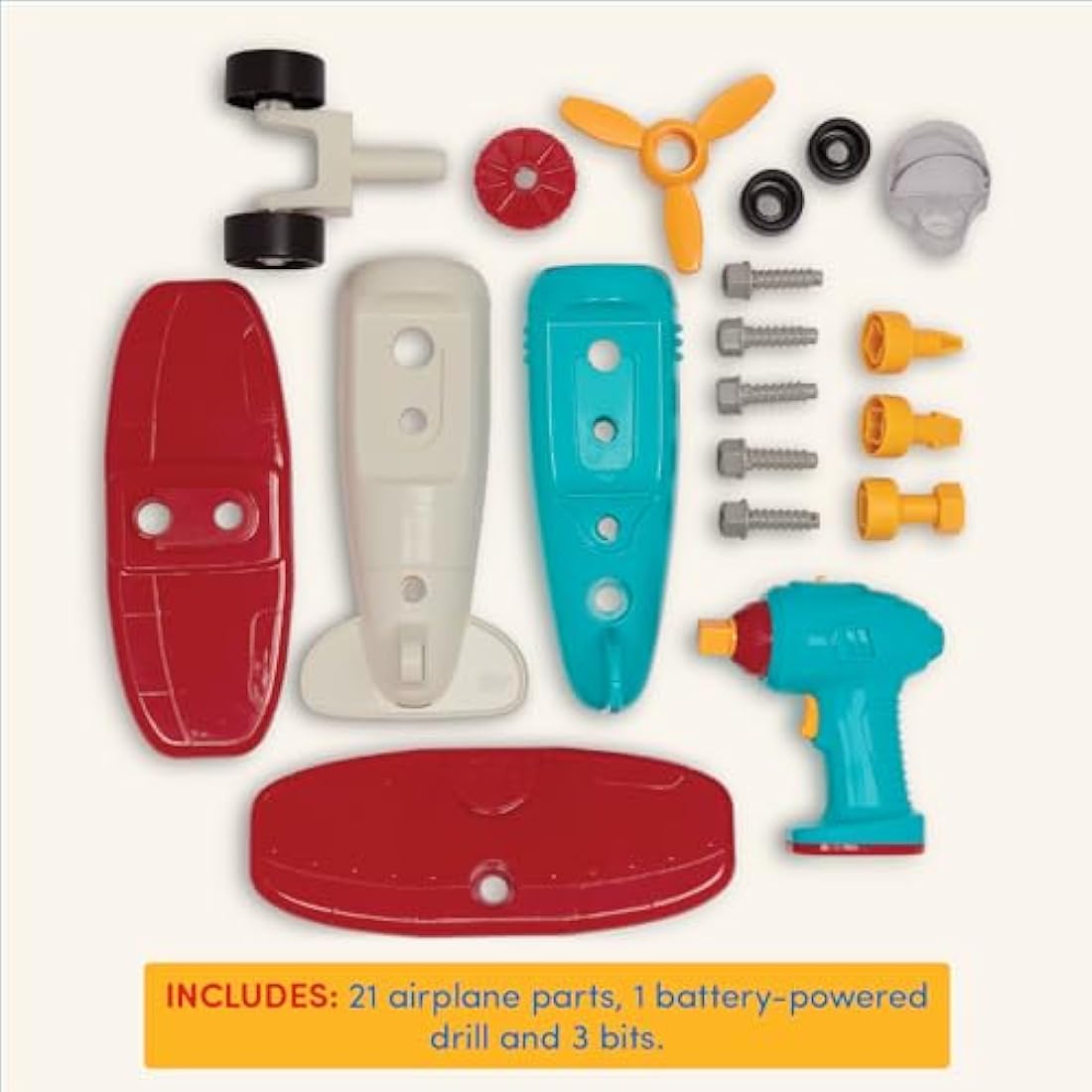 Battat – Classic Construction Toy – Pretend Play Toys – Toddler Plane Playset – Dexterity Building Toy – 3+ Years– Take – Apart Airplane