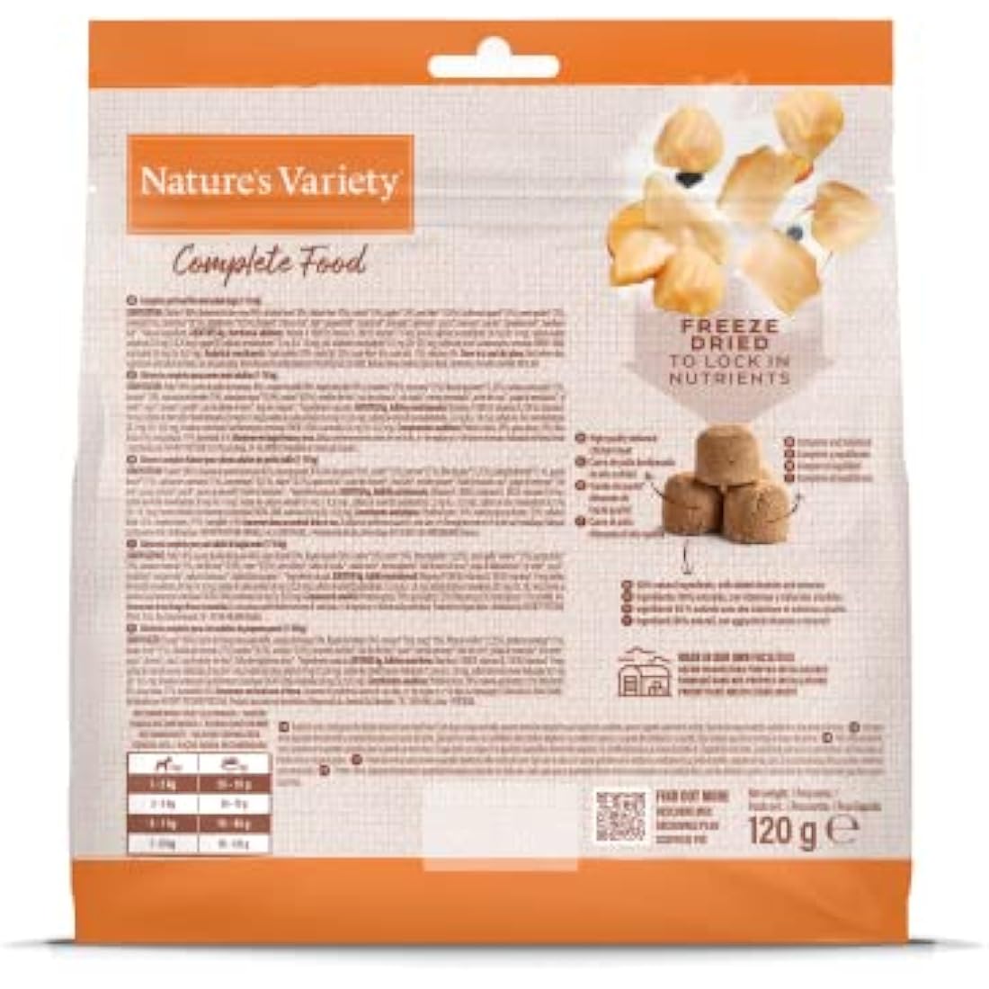 Nature's Variety Complete Freezed Dried Food Chicken for Dogs Mini & Small - Case 7 x 120 g