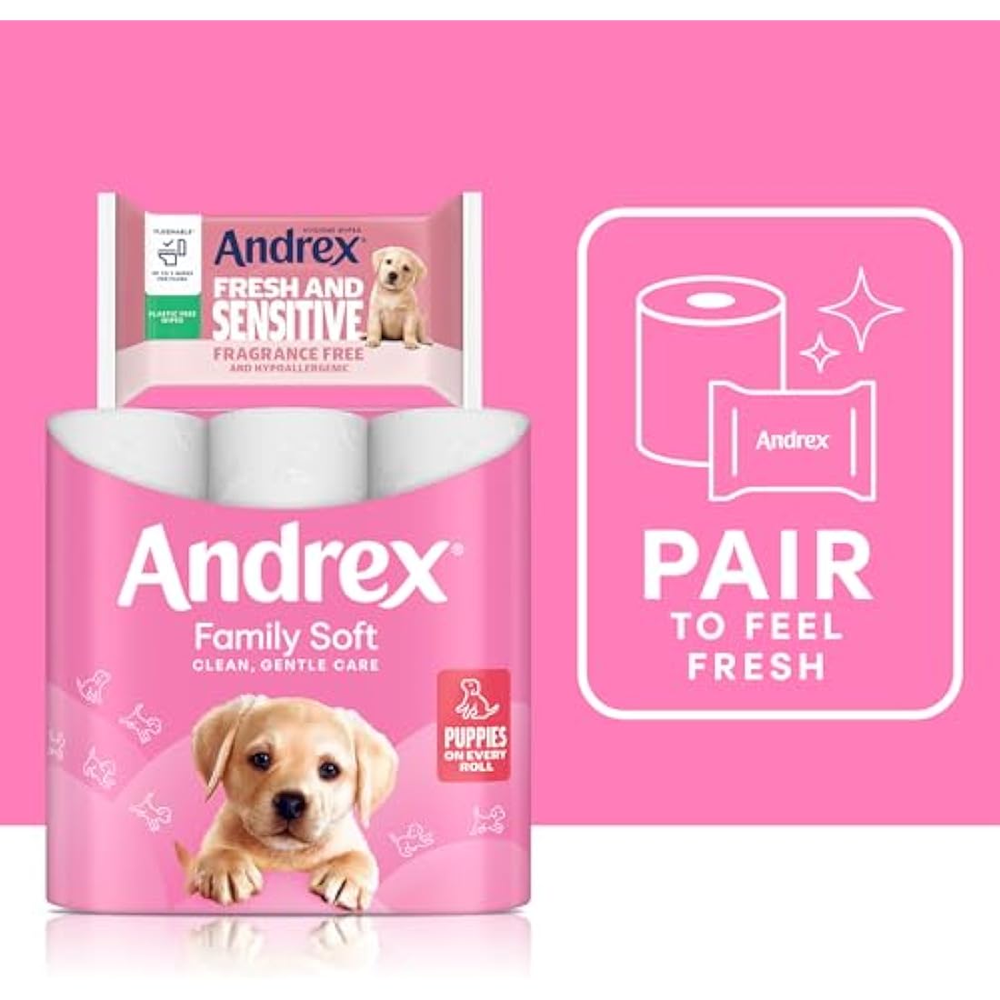 Andrex Family Soft Toilet Paper 24 Rolls (Previously Andrex Gentle Clean) Gentle on your Family’s skin– Pack of 24 Toilet Rolls, 170 sheets Per Roll, FSC Certified