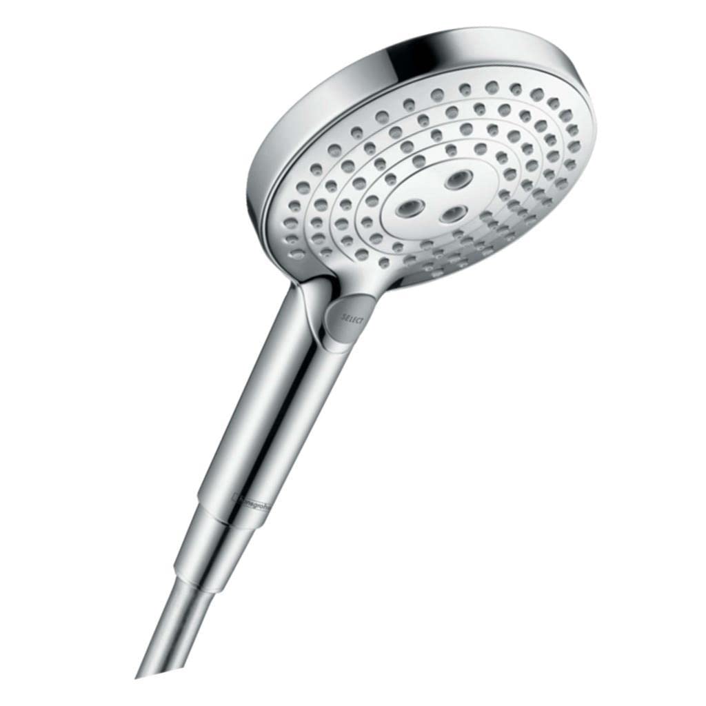 hansgrohe Raindance Select S - shower head, hand shower round (? 120 mm) with 3 sprays, with anti-limescale function, chrome, 26014000