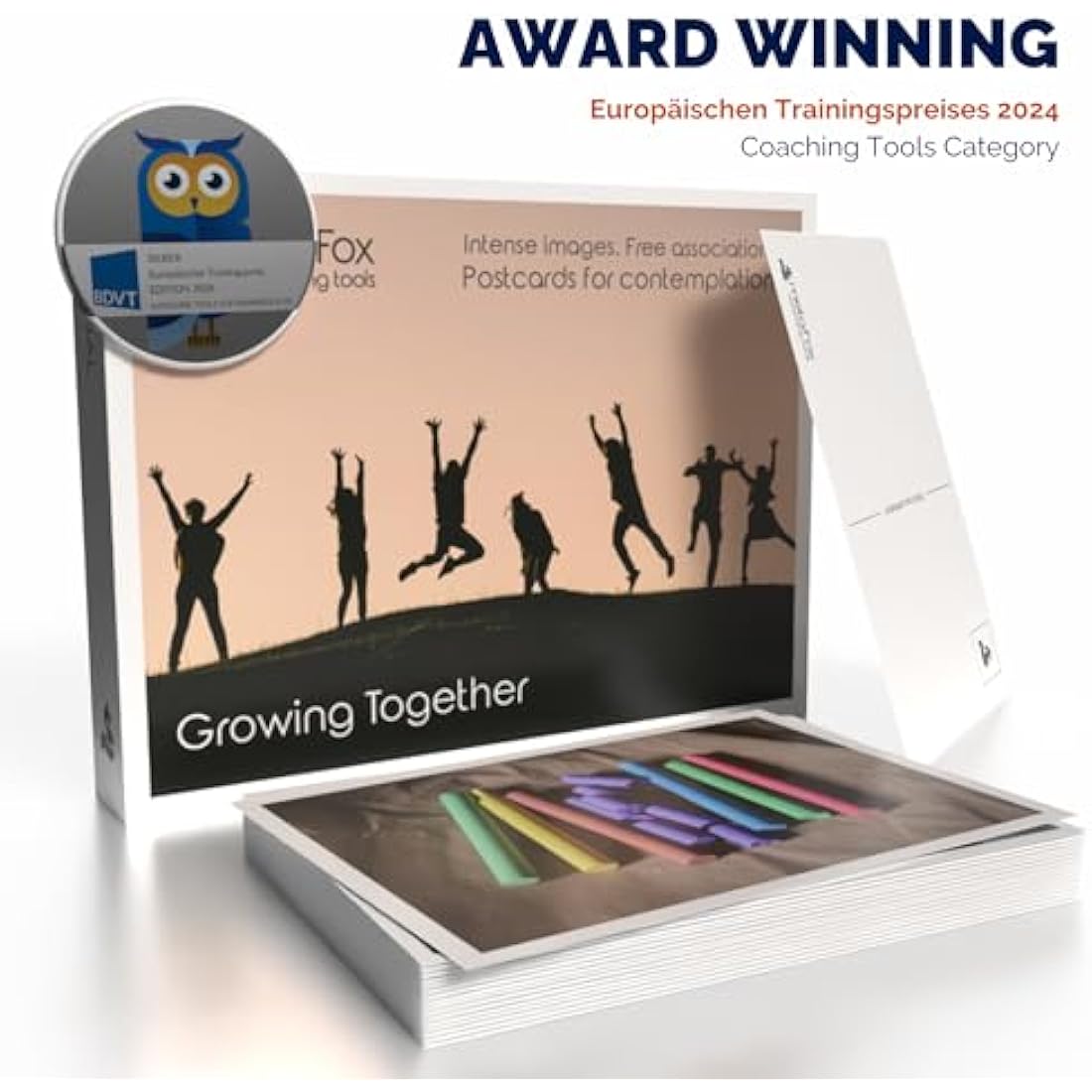 metaFox | Growing Together Postcards Pack | 52 Cards for Coaching & Team building