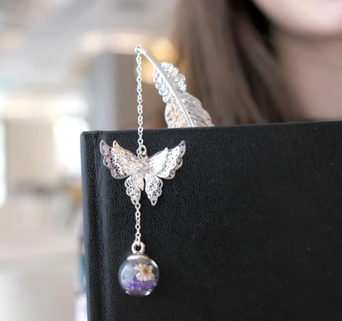 Toirxarn Silver Feather Bookmark - Thoughtful Mother’s Day Gifts for Mum, Unique Birthday Presents for Women & Book Lovers, Sentimental Keepsake with 3D Butterfly Charm in Handmade Gift Box