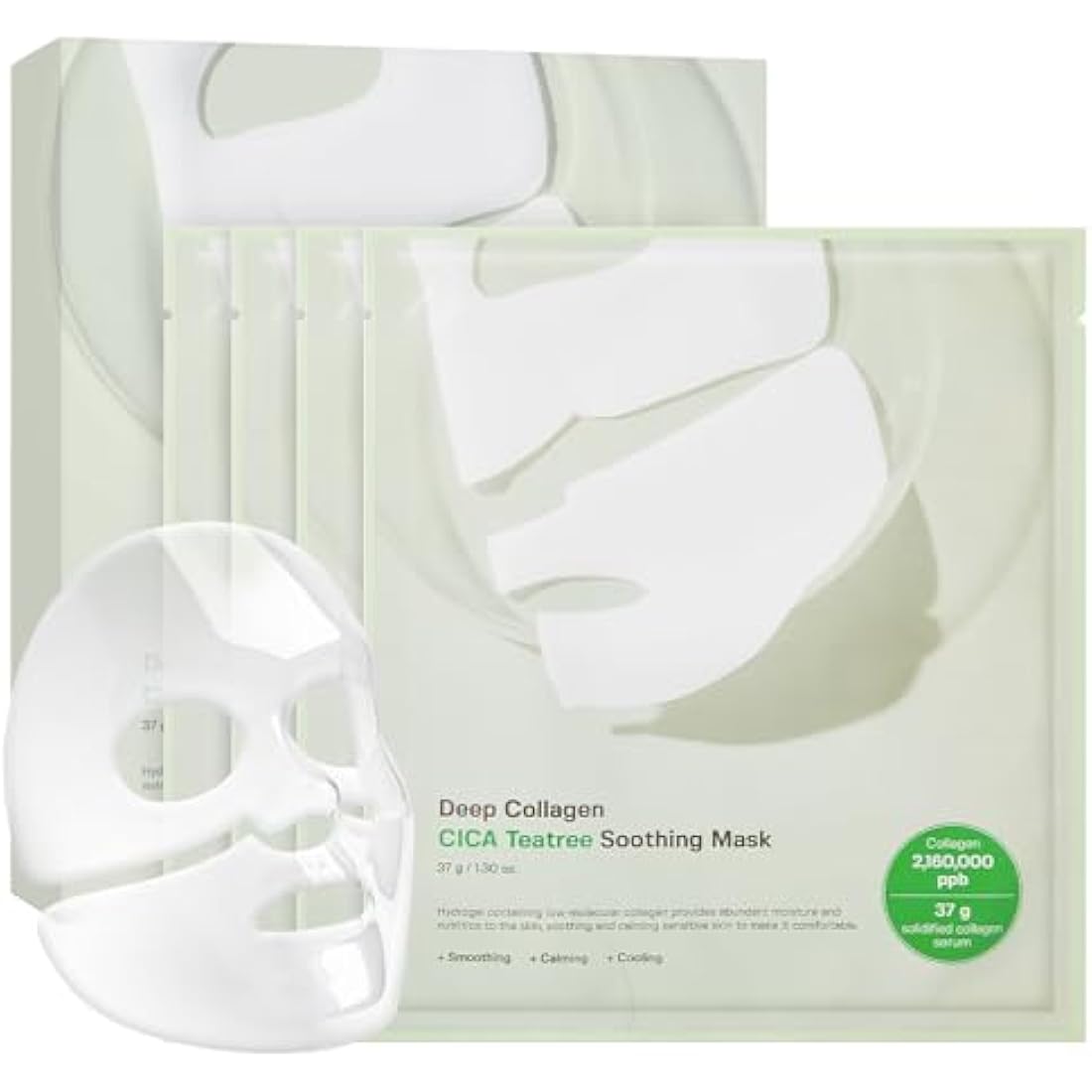 SUNGBOON EDITOR Deep Collagen CICA Tea tree Overnight Mask 37gx4ea | Real Collagen Face Mask with Tea tree & Centella | Acne Face Mask for Calming & Soothing | Korean Skin Care