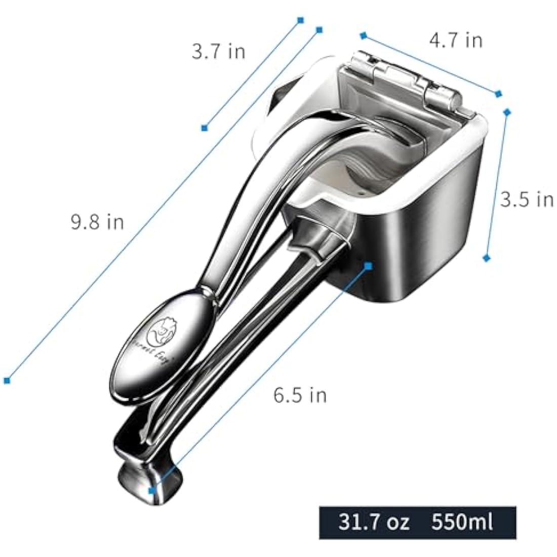 Stainless Steel Lemon Squeezer, Heavy-Duty Orange Juicer, Durable Hand Press Citrus Juicer, Portable Lime Squeezer, Rust-Free, Easy to Clean, Ideal for Kitchen & Bar, 5-Year Warranty
