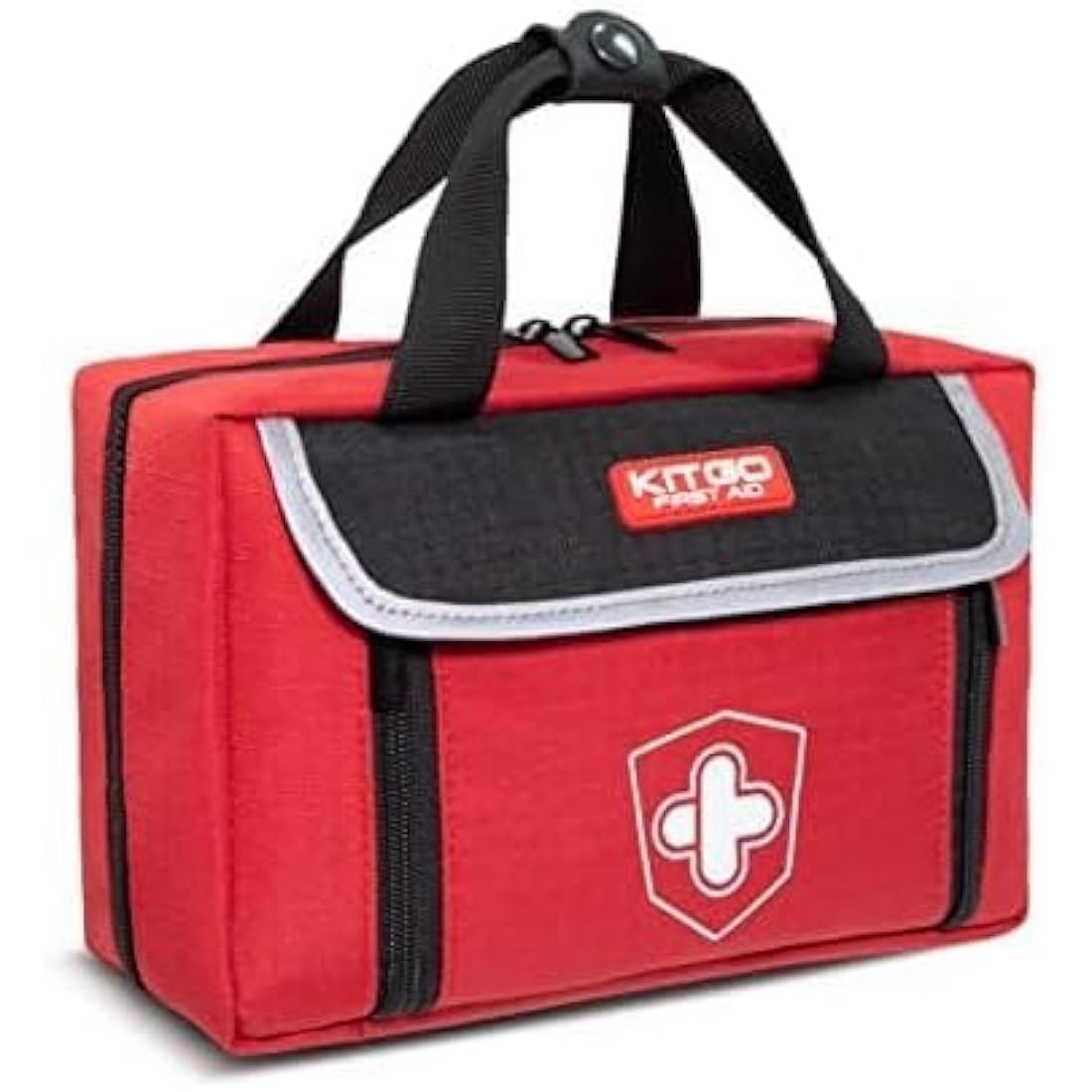 Kitgo Small First Aid Kit 214 Piece Any Emergencies, Ideal for Home, Survival, Camping, Hiking, Hunting, Office, Car, Outdoor (Red)