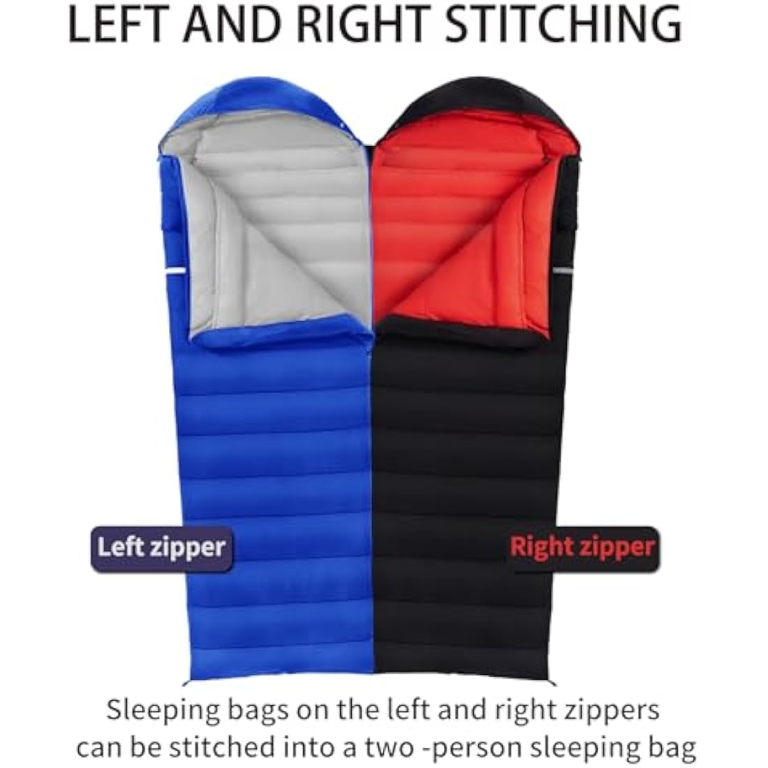 QEZER Down Sleeping Bag,Lightweight Rectangular Winter Sleeping Bag [1180g/1860g] for Adults and Kids 4 Season Camping, Hiking,Warehouse and Moutaineering Outdoor