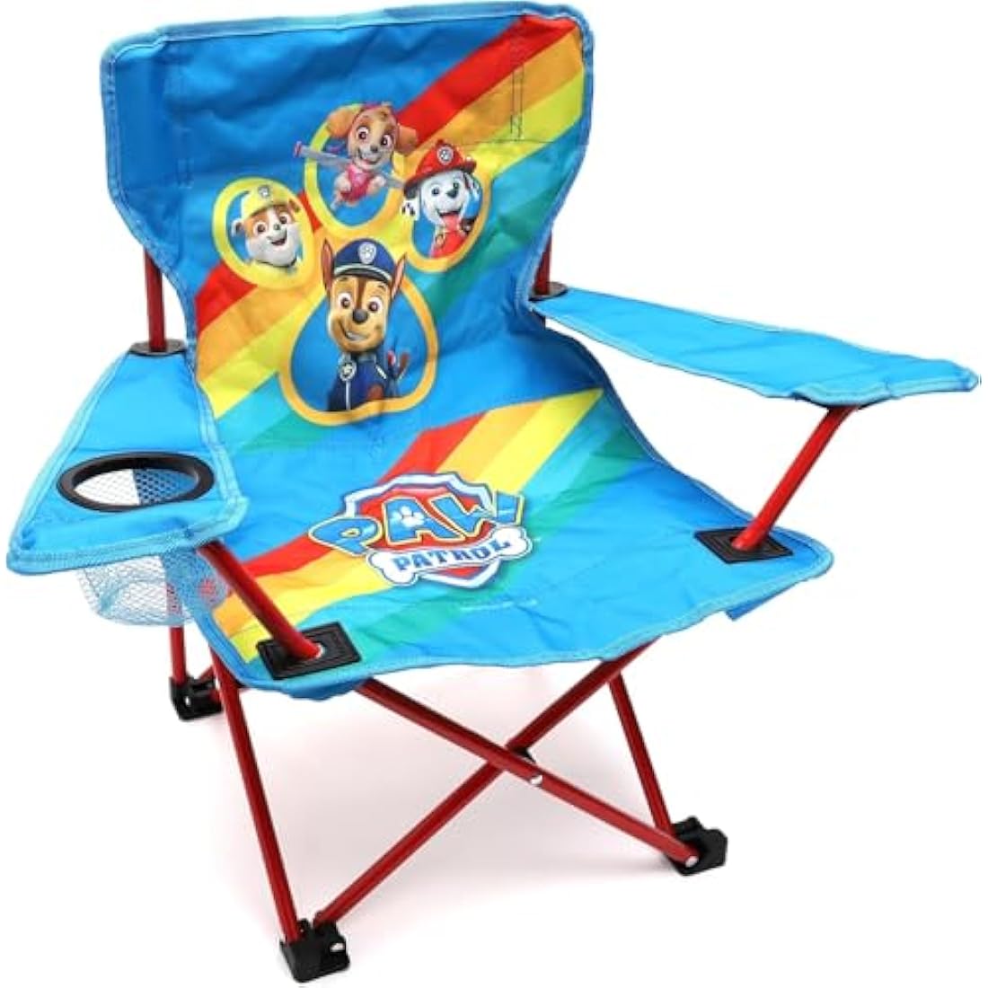 Toyland® Paw Patrol Pups Folding Children's Camping Chair With Cup Holder & Storage Bag - Perfect for Camping Trips, Beach & Garden