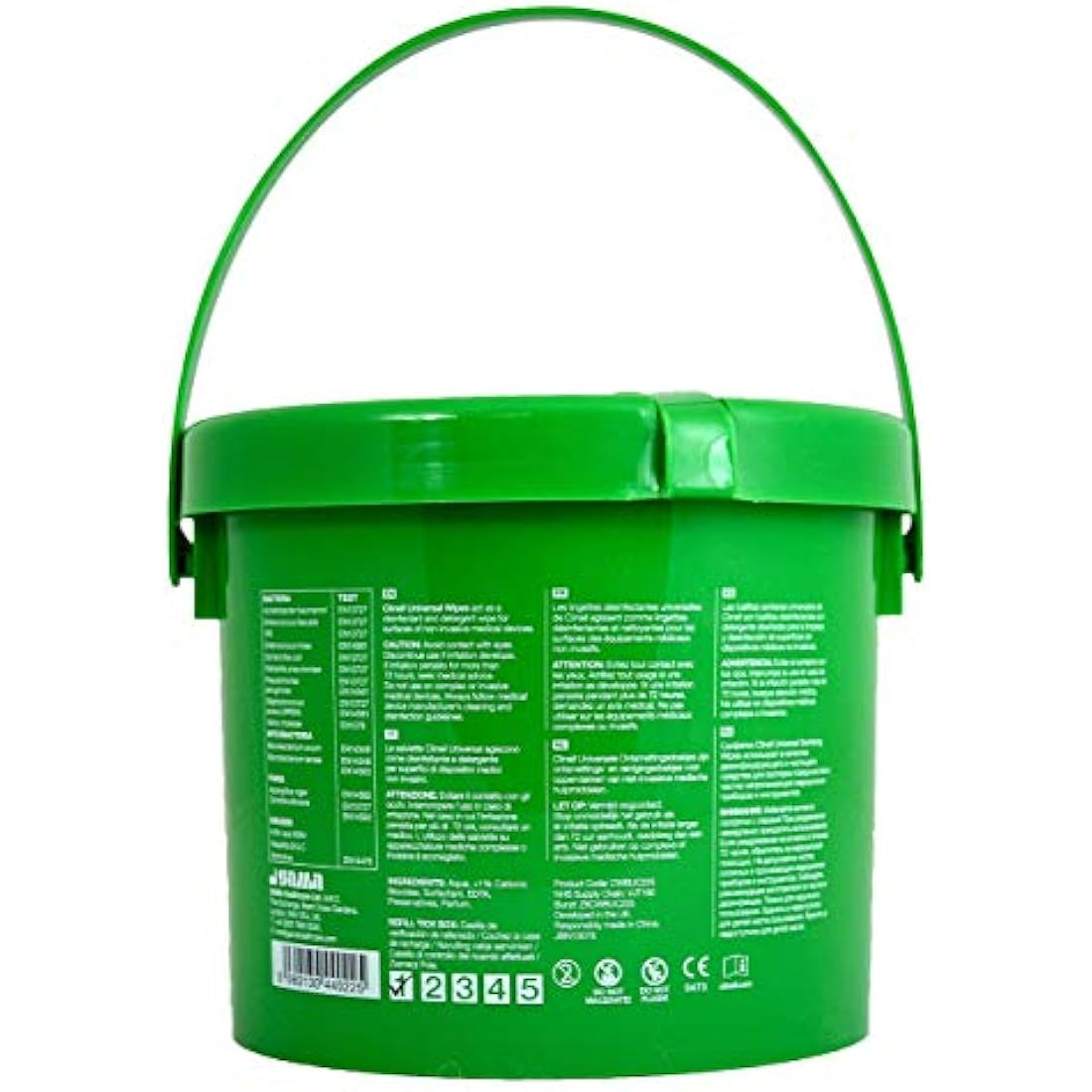 Clinell Universal Cleaning and Disinfectant Wipes Bucket - Pack of 225 - Multi Purpose Wipes, Kills 99.99% of Germs, Effective from 30 Seconds