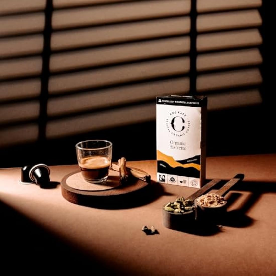 Cru Kafe Organic Ristretto Arabica & Robusta Espresso Single-Serve Coffee Pods (80 Pods) Compatible with Nespresso Original Line
