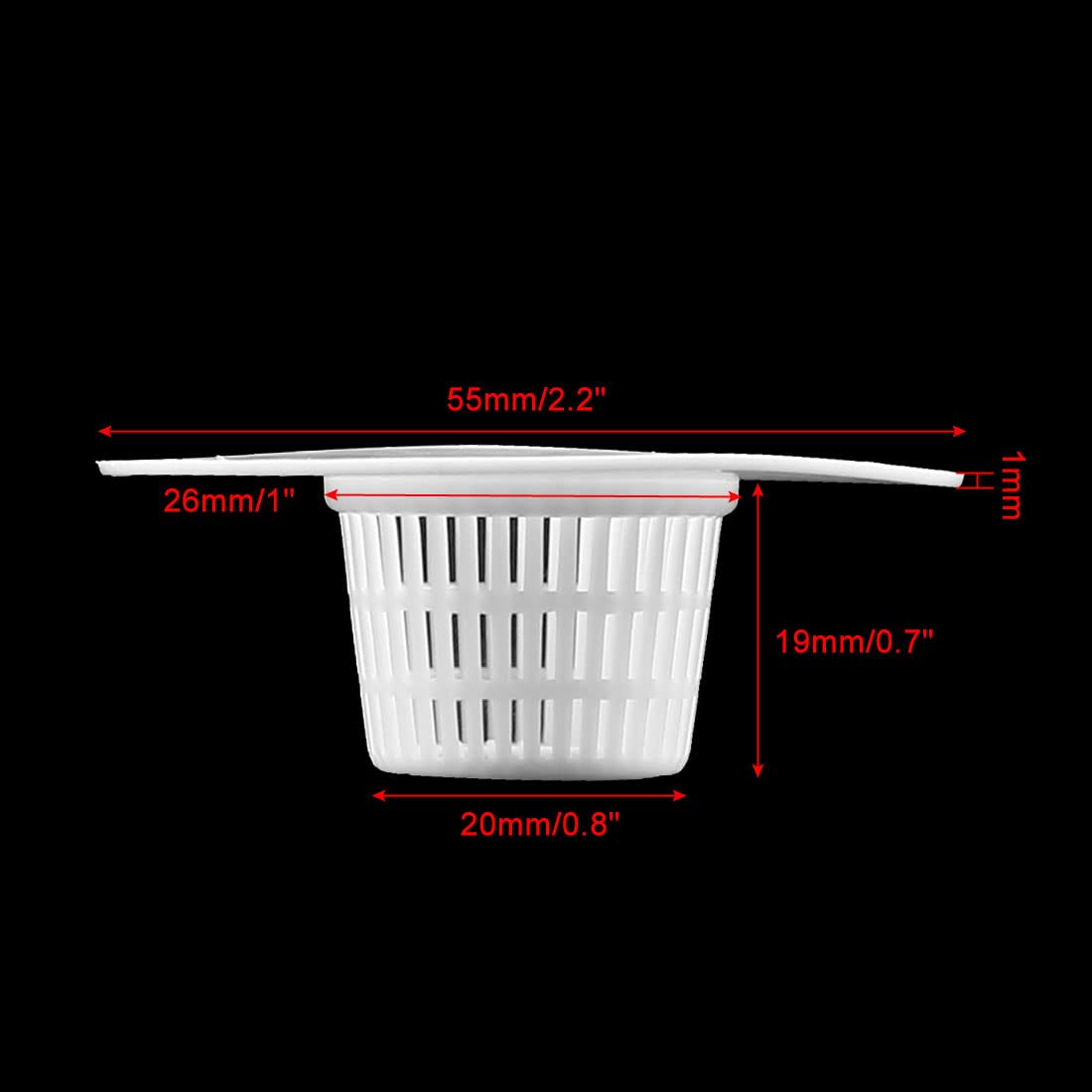 sourcing map Bathroom Plastic Drain Hair Stopper Strainers Sink Drainer Screen Net White 4pcs