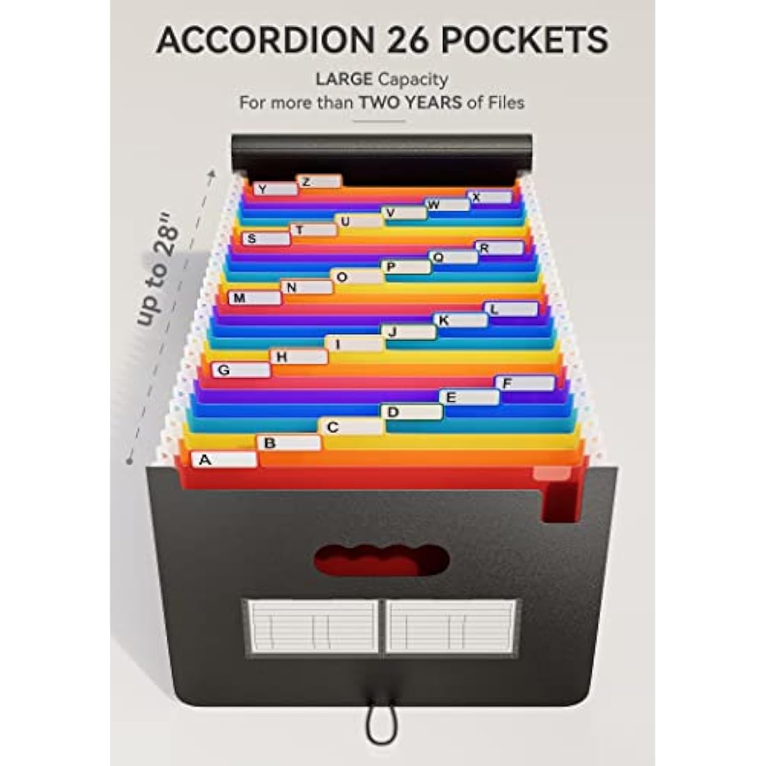 ABC life Expanding File Folders, A4 Accordion Document Organiser Folder Portable Rainbow File Organiser Filing Boxes High Capacity Storage Bag for School/Home/Office