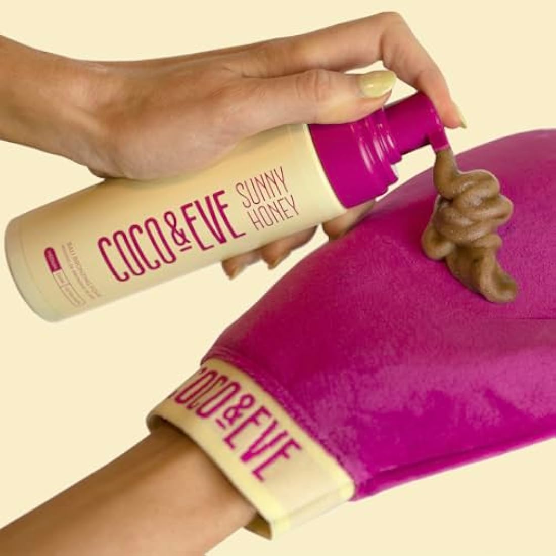 Coco & Eve Sunny Honey Bali Bronzing Self Tanner Mousse Set (Ultra Dark) - All Natural Sunless Tanning Mousse | Instant Self Tanning Lotion with Bronzer with Self Tanning Mitt Applicator (200ml)