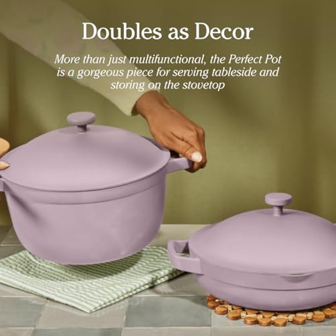 Our Place Perfect Pot - 5.2 L. Nonstick Ceramic Sauce Pan with Lid | Versatile Cookware for Stovetop and Oven | Steam, Bake, Braise, Roast | PTFE and PFOA-Free | Toxin-Free, Easy to Clean | Sage