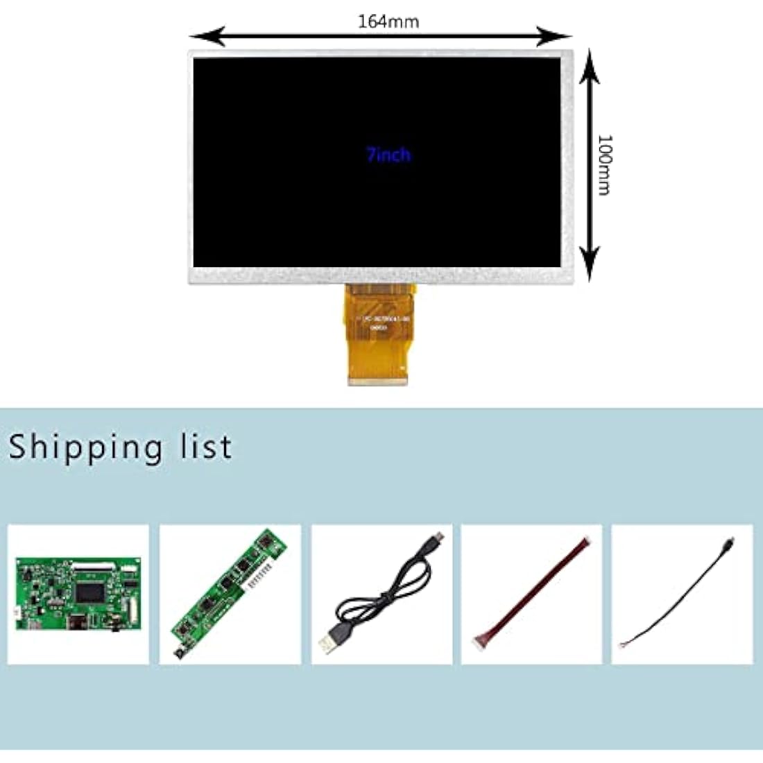 VSDISPLAY 7 inch TB070-I5024H45C-02 1024x600 IPS LCD Screen 50 pin and Controller Board