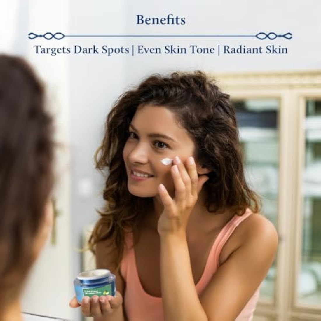 Blue Nectar Natural Vitamin C Face Cream for Glowing Skin, Dark Spot Removal with Green Apple & Almond Oil (13 Herbs, 50g)