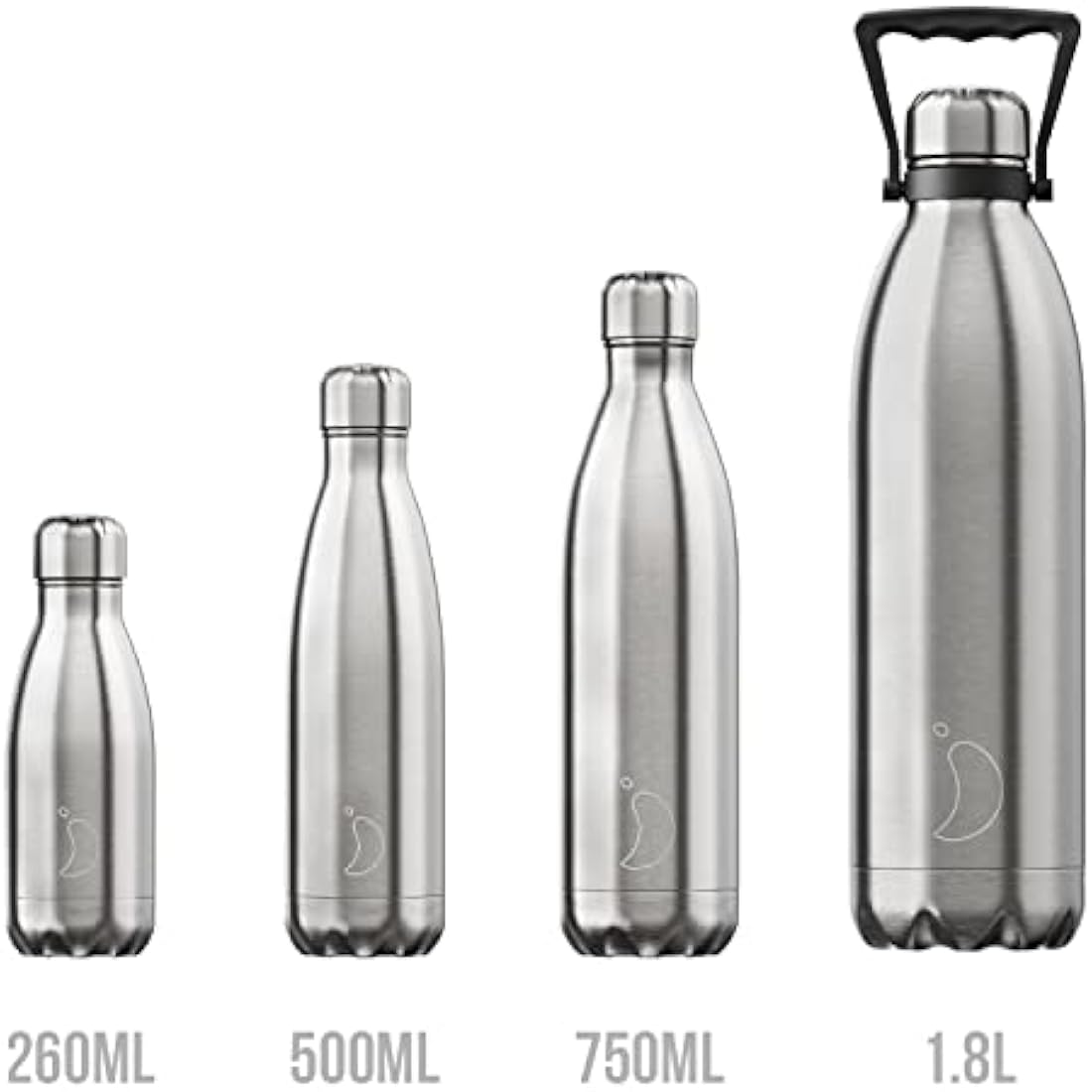 Chilly's Water Bottle - Stainless Steel and Reusable - Leak Proof, Sweat Free - Stainless Steel - V2-1.8L