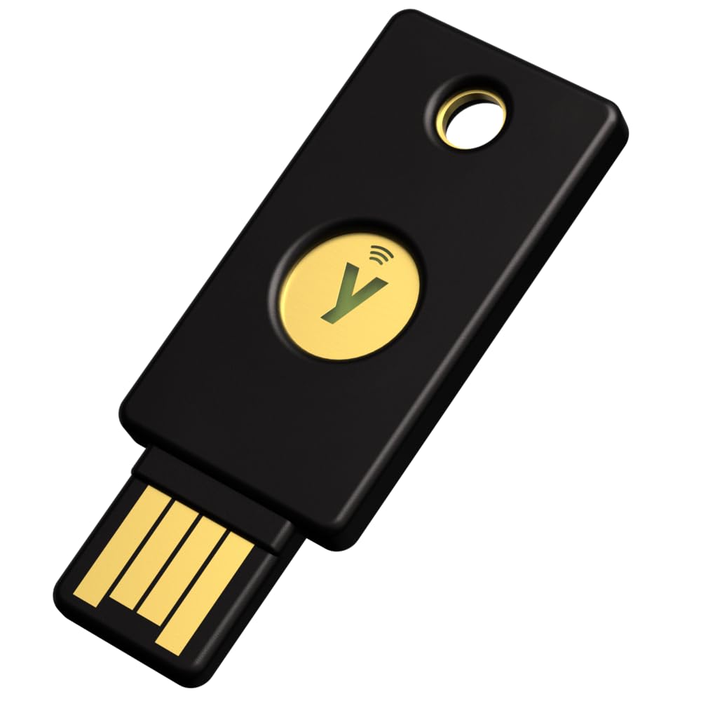 Yubico - YubiKey 5 NFC - Two Factor Authentication USB and NFC Security Key, Fits USB-A Ports and Works with Supported NFC Mobile Devices - Protect