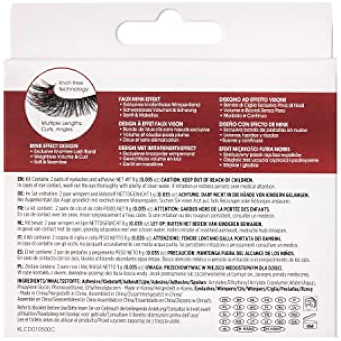 KISS Lash Couture Faux Mink Collection Double Pack of False Lashes, Muse, Ultrafine, Tapered, Synthetic Fake Lashes includes Lash Glue