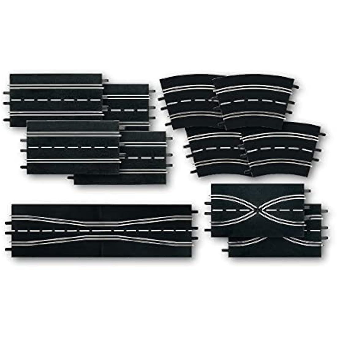 Carrera Evolution 20026956 Track Extension set (4 straights, 2 lane change sections 2 chicanes, 4 curves 2/30°), 12 Pieces