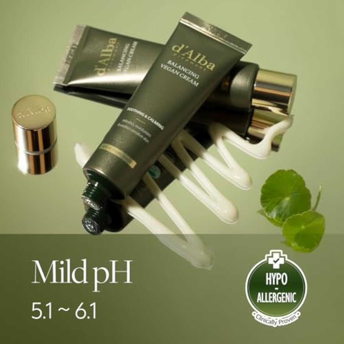 d'Alba Italian White Truffle Mild Skin Balancing Vegan Cream, Hydrating and Gentle Moisturizer, Mild pH Balancing Cream for Dry and Sensitive Skin, Watery Lightweight Texture, Korean skincare