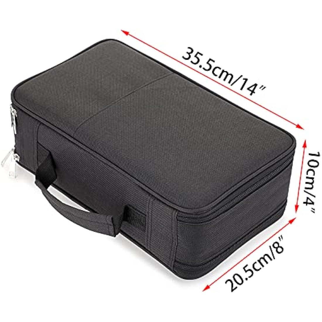 BSTKEY Pencil Case Wrap for Colored Pencils, Large Capacity 360 Slots Pencil Holder with Double Zipper Students School Office Pencil Pouch, Black (No Pencils)