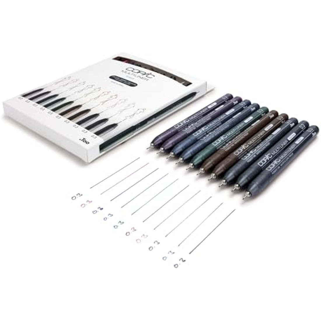 COPIC Multiliner, Multicoloured, Set Of 10, Fine, For Art & Crafts, Colouring, Graphics, Highlighter, Design, Anime, Professional & Beginners, Art Supplies & Colouring Books