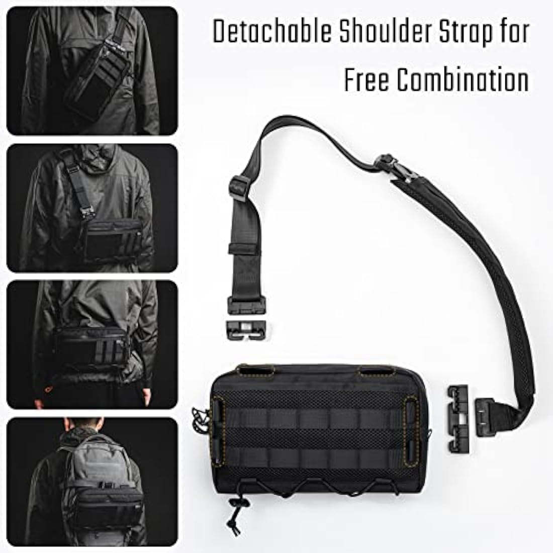 TACTICAL_GEEK Cache L3 EDC Sling Bag, Lightweight Nylon Shoulder Daypack, Crossbody Bag, Hiking Ambidextrous Strap, Travel Hiking Concealed Carry, Chest Backpack Casual Shoulder for Daily