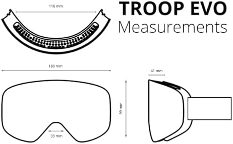 NAKED Optics The TROOP EVO Ski Goggles Men, Ski Goggles Women, Snowboard Goggles, Ski Goggles with Interchangeable Lenses for Bad Weather, Snow Goggles, Skiing Goggles