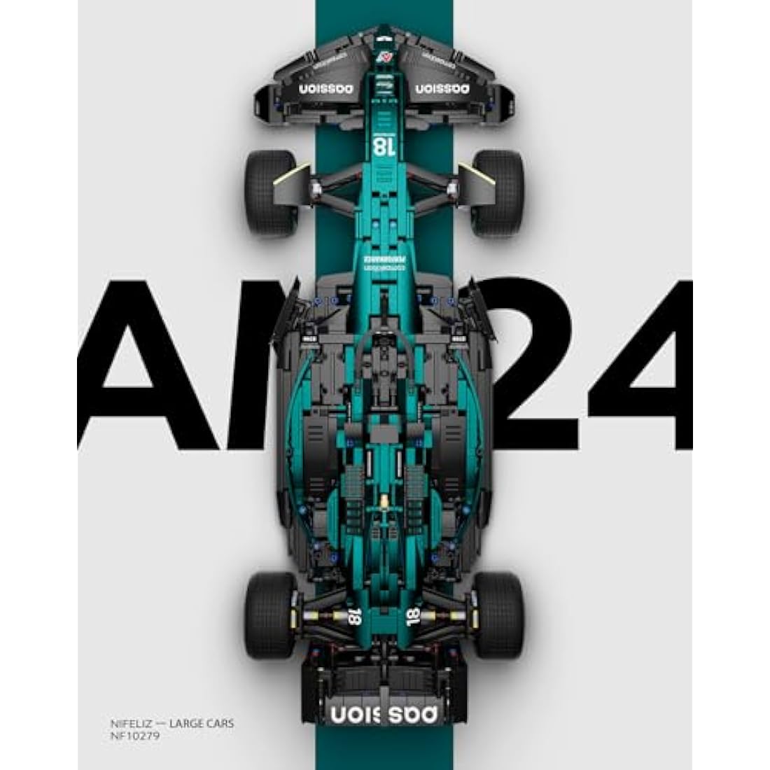 Nifeliz AM24 Formula 1 Racing Car Building Set, 1:8 Scale Collectible Car Model Set for Adults, Home or Office Décor, Gifts for men, Women, Him or Her (2351 PCS, NF10279)