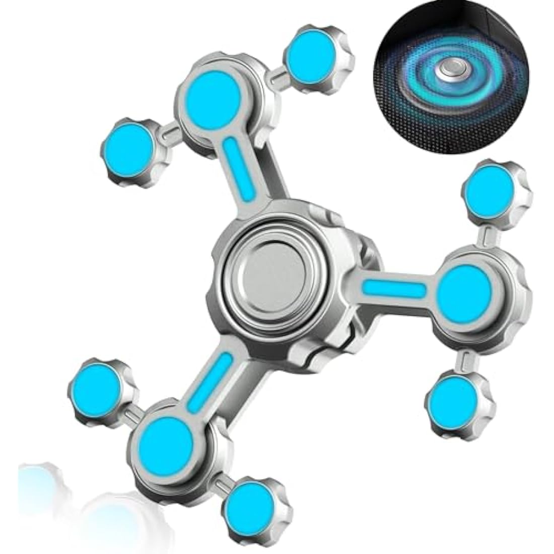 Gear Fidget Spinner Toy for Kids Adults, Light Up in The Dark Finger Gyro for 4 5 6 7 8 9 10 11 12 Years Old Boys, Stress Relief Desk Toy Novlety Cool Gadget for Boys Age 4-12