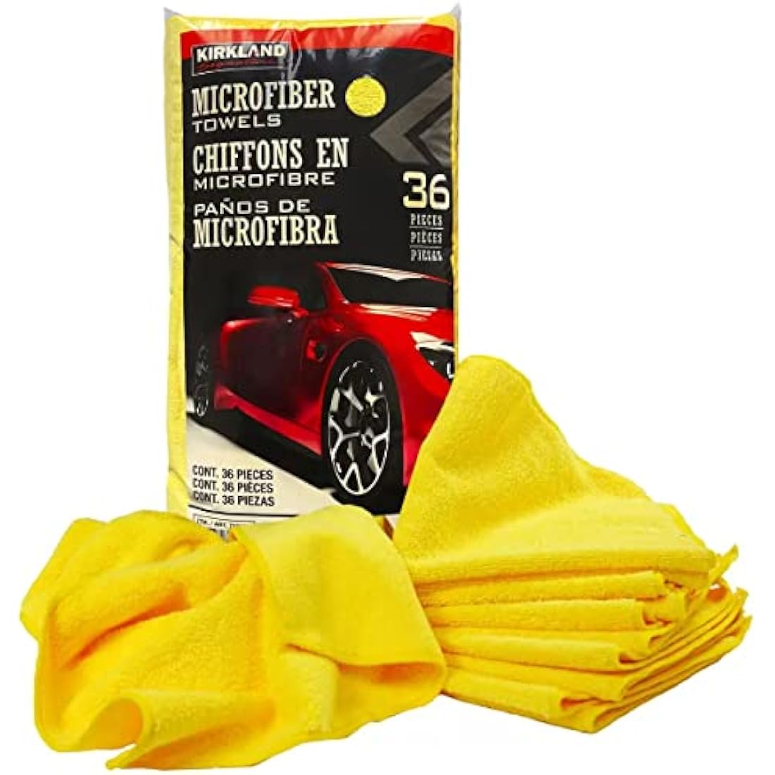 Kirkland Signature 713160 Ultra Plush Microfiber Towels 36 Pack, Yellow,H 40.6 x W 40.6 cm