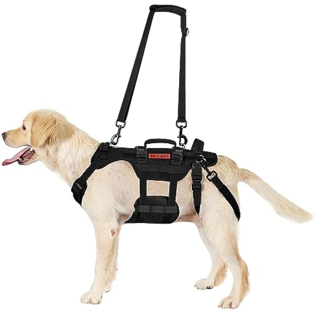 OneTigris Dog Lift Harness for Large Dogs, Dog Support Sling for Back Legs, Lifter with Handles Invictus Multifunctional Mobility Assistance Vest Hip Support Brace (Black, XL)