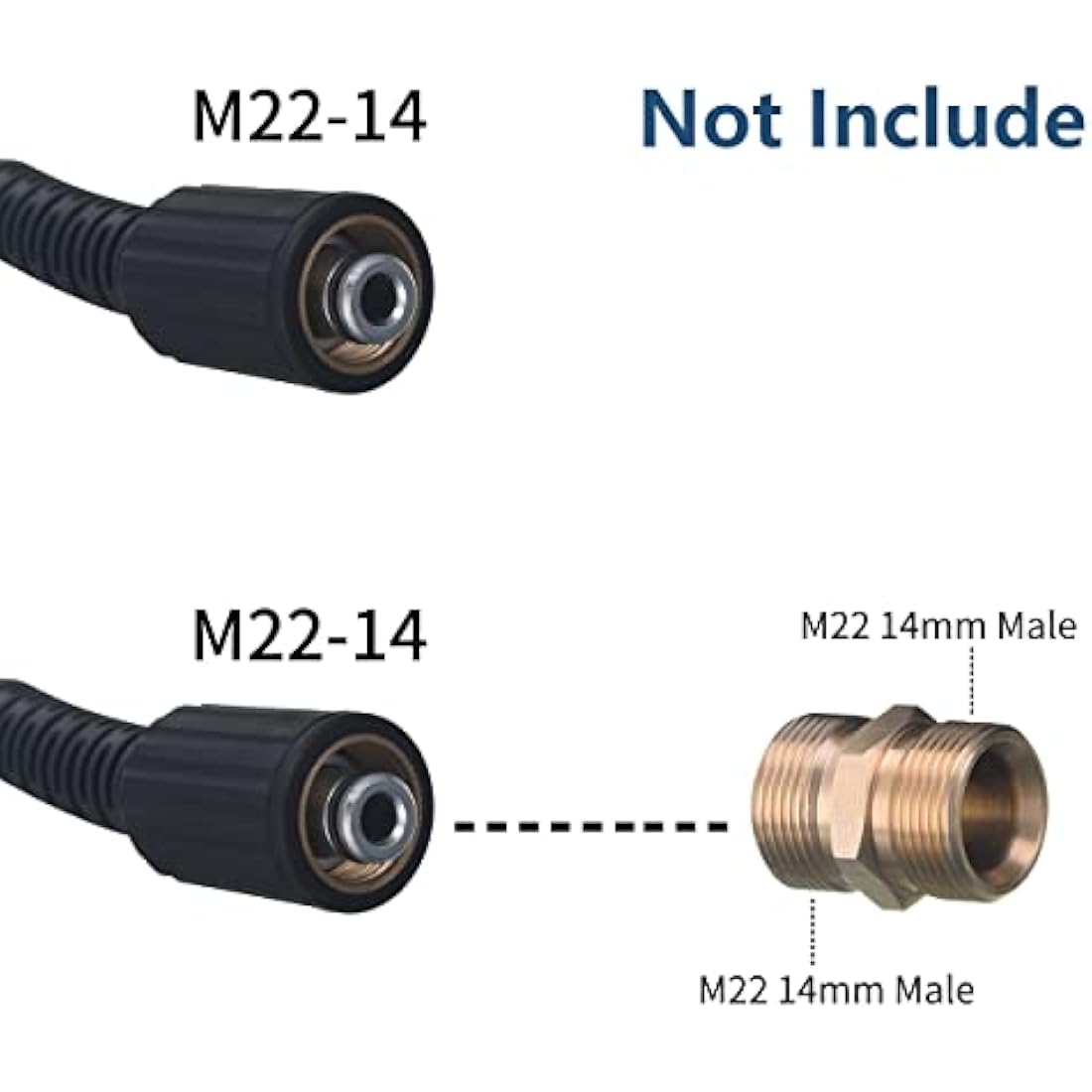 Tool Daily High Pressure Washer Hose, 25 FT X 1/4 Inch, 3600 PSI, M22 14mm, Replacement Power Washer Hose for Most Brands