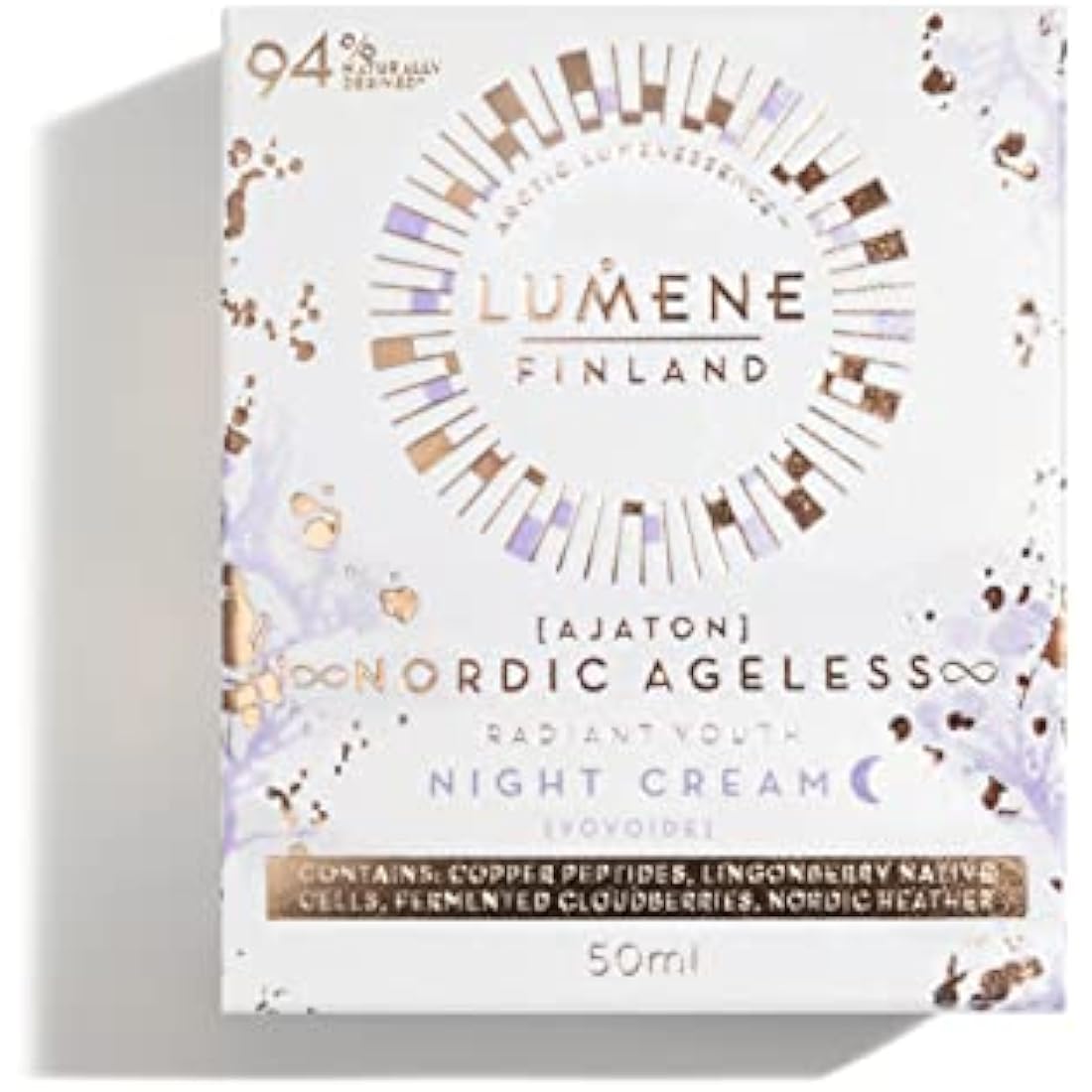 LUMENE Nordic Ageless [AJATON] Radiant Youth Rejuvenating & Replenishing Night Cream, Vegan 50ml