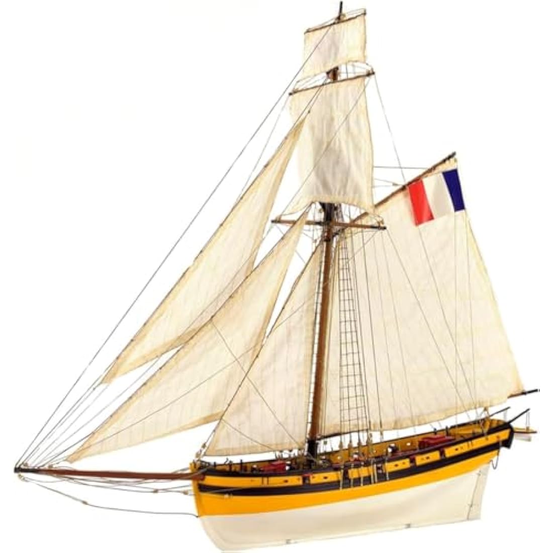 Artesanía Latina - Wooden Ship Model Kit – French Corsair Cutter, Le Renard - Model 22401, Scale 1:50 - Models to Assemble - Intermediate Level