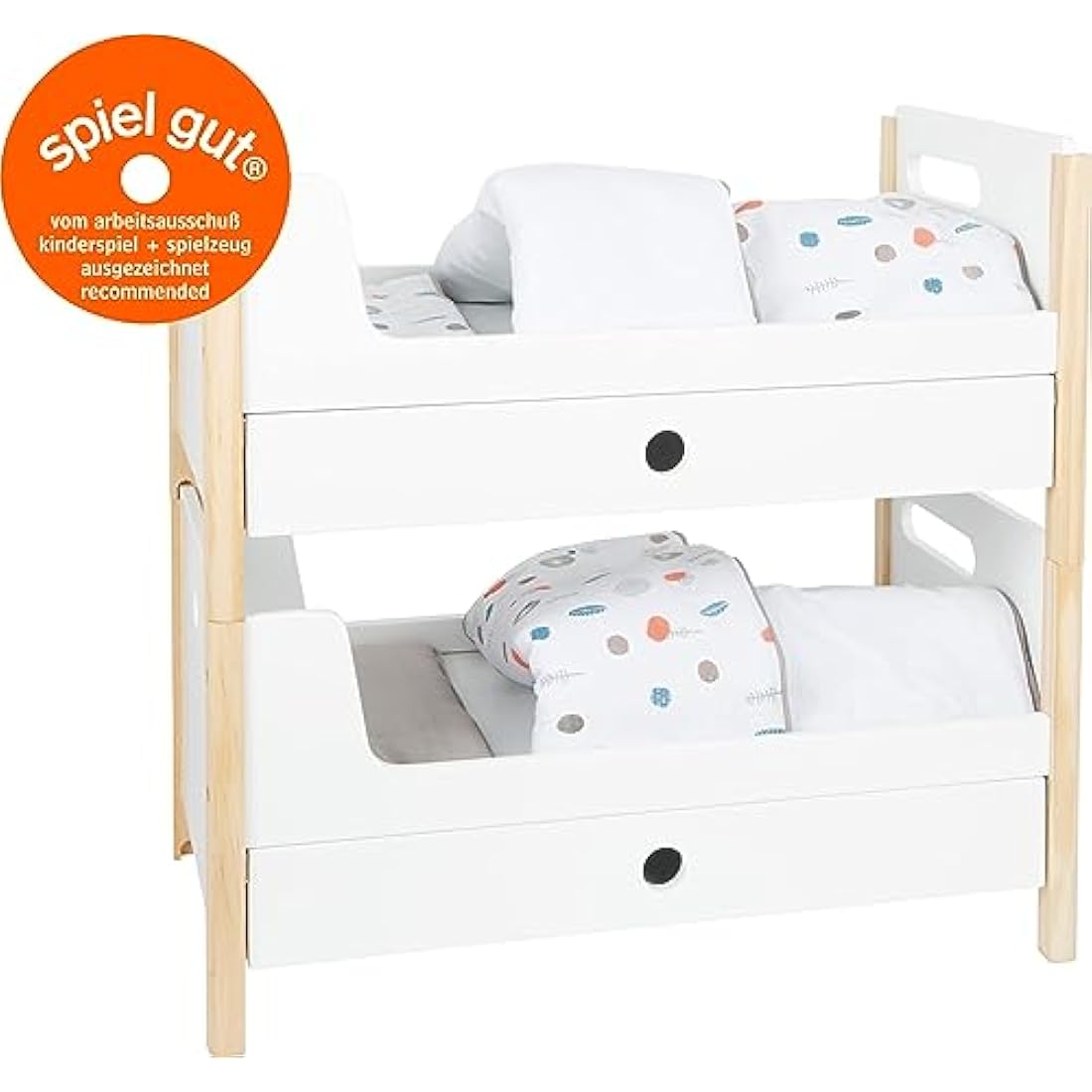 Small Foot 11811 Doll Loft Bed Little Button, with bed drawers for storing doll accessories, for ages 3+ years