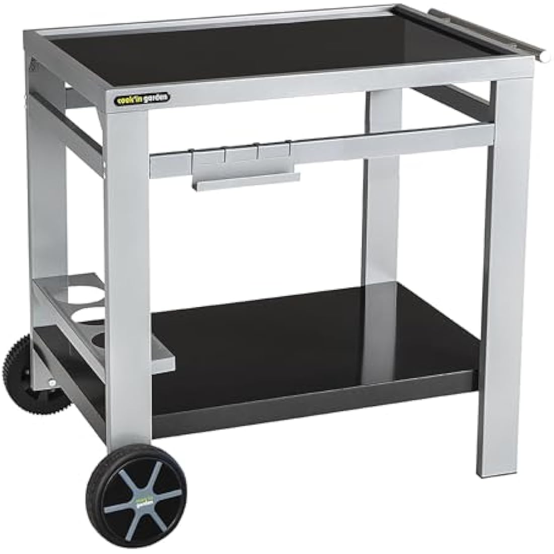Cook'in Garden Media M Barbecue/Grill Trolley, Black/Silver