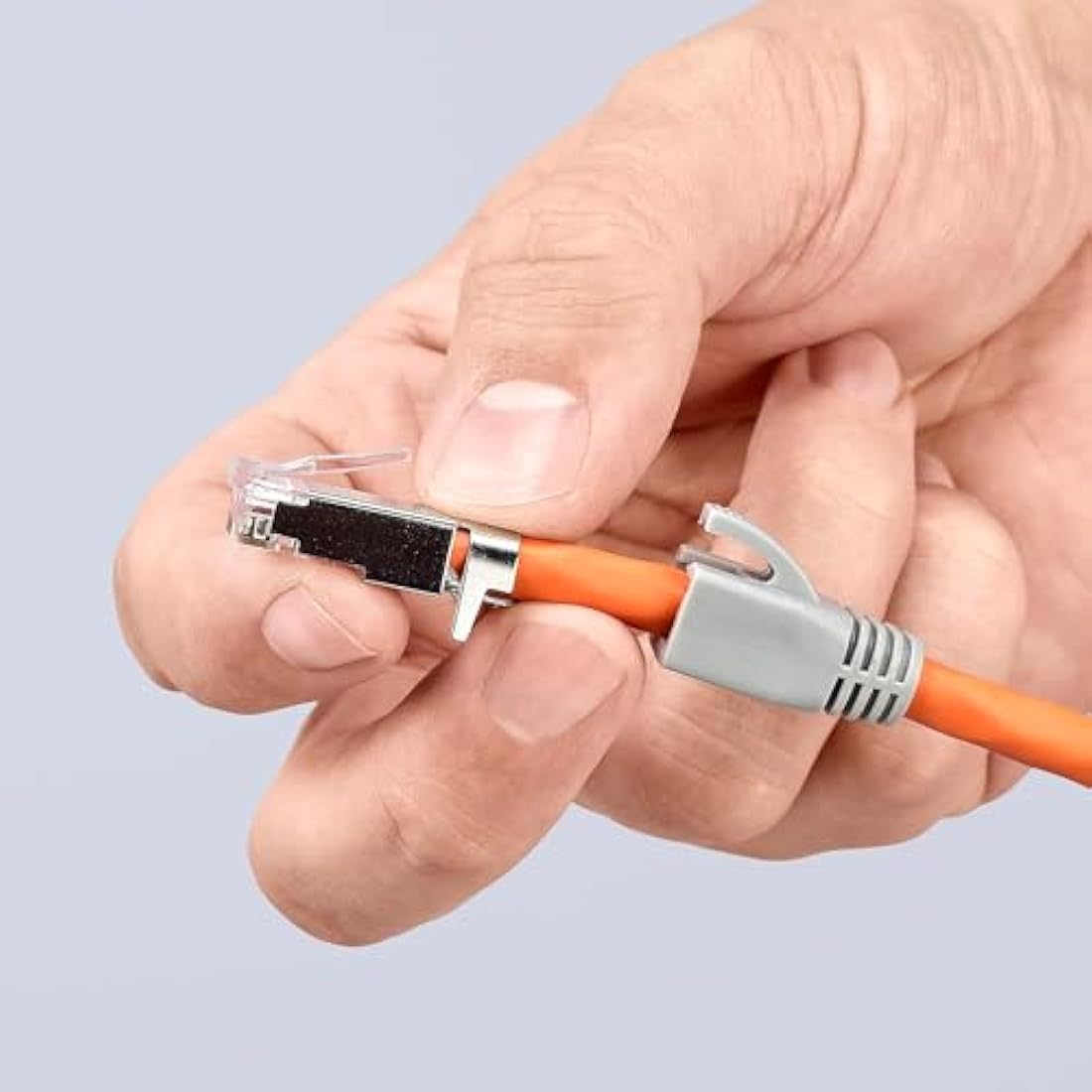 Knipex Crimping Pliers for RJ45 Western plugs burnished, with multi-component grips 191 mm 97 51 13