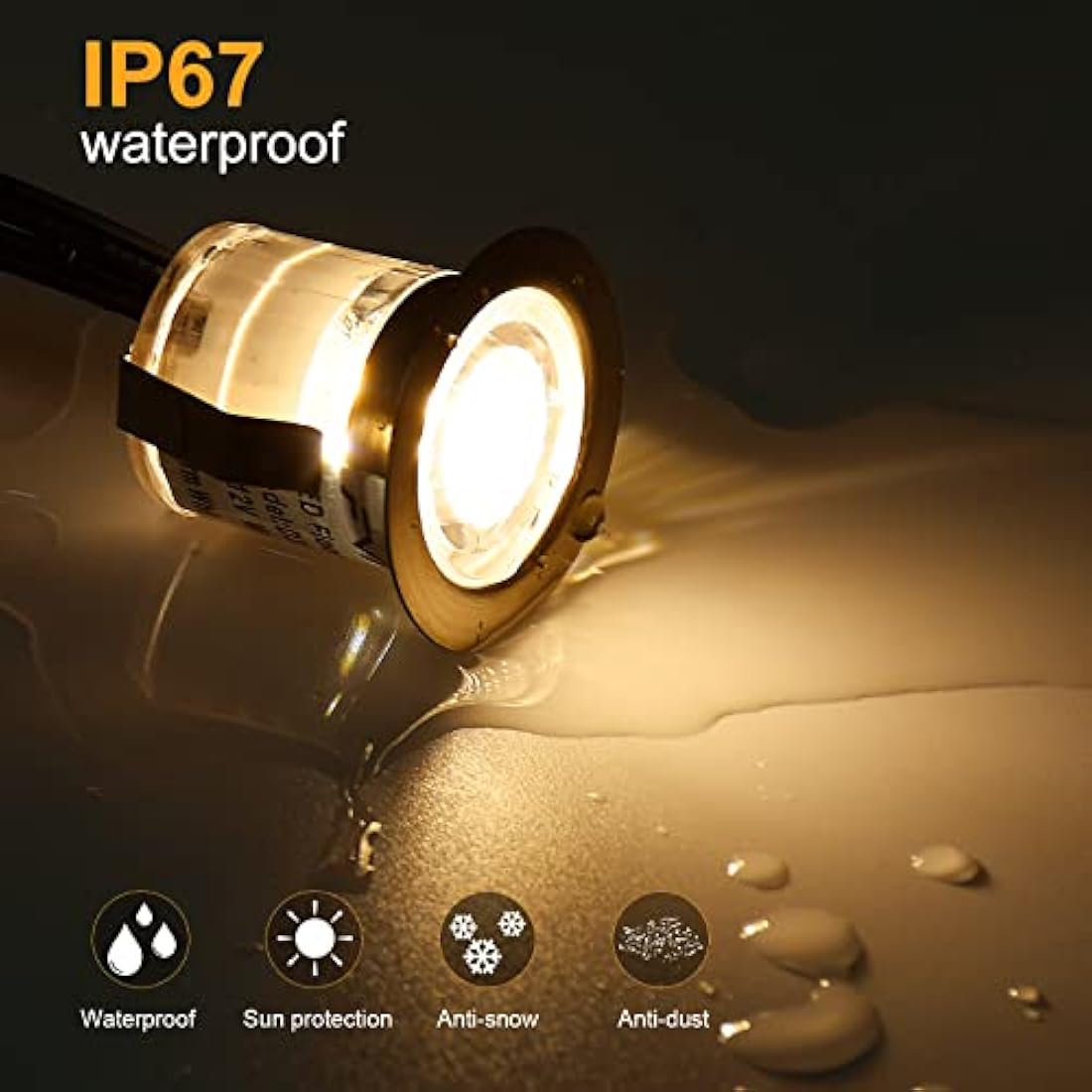 GEYUEYA Home Warm White Decking Lights, φ30mm LED Deck Lights 12V 0.6W IP67 Waterproof, Led Plinth Light for Terrace/Patio/Path/Wall/Garden/Decoration - 20 Packs