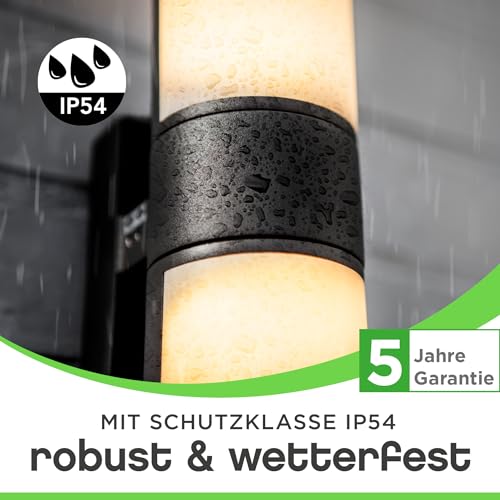 LUTEC CYRA LED Outdoor Wall Light, Modern Outdoor Light, Aluminium Wall Light in Anthracite, 350 Rotatable Light Heads, Versatile Wall Light, 1000
