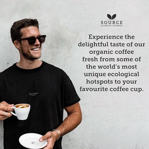 Organic Coffee Beans - Single Origin, Award Winning Medium & Dark Roast Gift Set by Source Climate Change - Ethically Sourced, Traceable & Freshly Roasted Taste Collection, 4 x 227g Coffee Bags