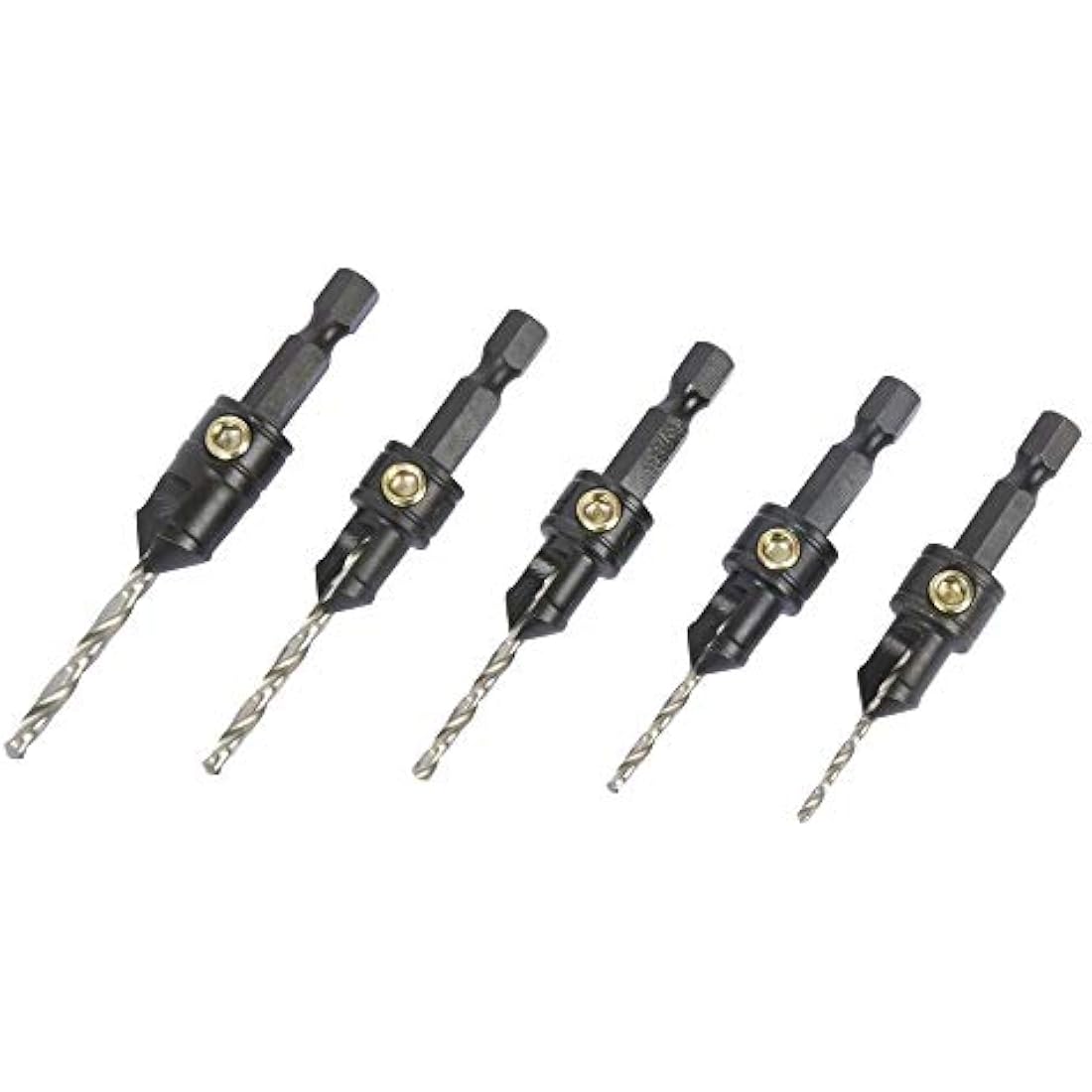 Trend Snappy 5-Piece Countersink & Drill Set for No4-No12 Gauge Screws, Quick Release, Pilot Holes & Countersinks in One Go, SNAP/CS/SET