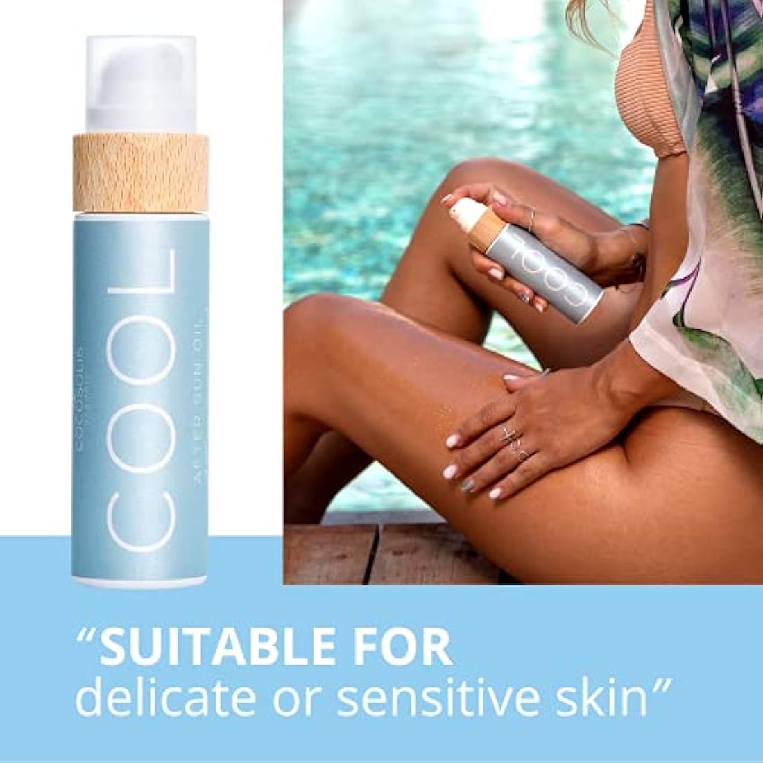 COCOSOLIS Cool After Sun Organic Oil for Gentle Regeneration After Sunbathing and Solarium, Moisturises, Revitalises and Soothes, Mint Fragrance, Nourishing Oil for Massage (110)