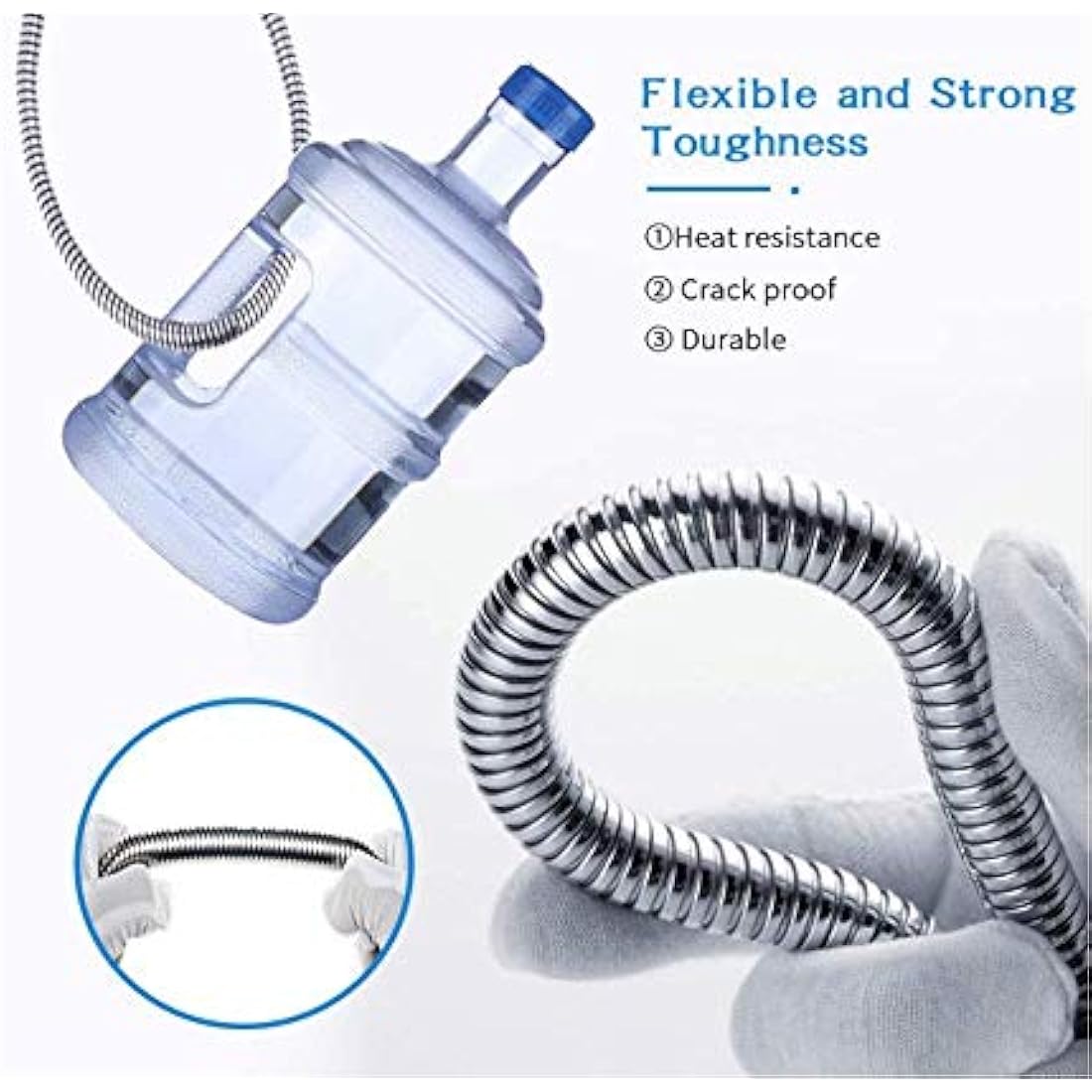 Shower Hose 1M / 1.5M / 2M / 300cm / 4M / 5M Stainless Steel Extra Long Shower Head Hose, with Solid Brass Connector, Anti-Kink and Tangle Free. (300cm)