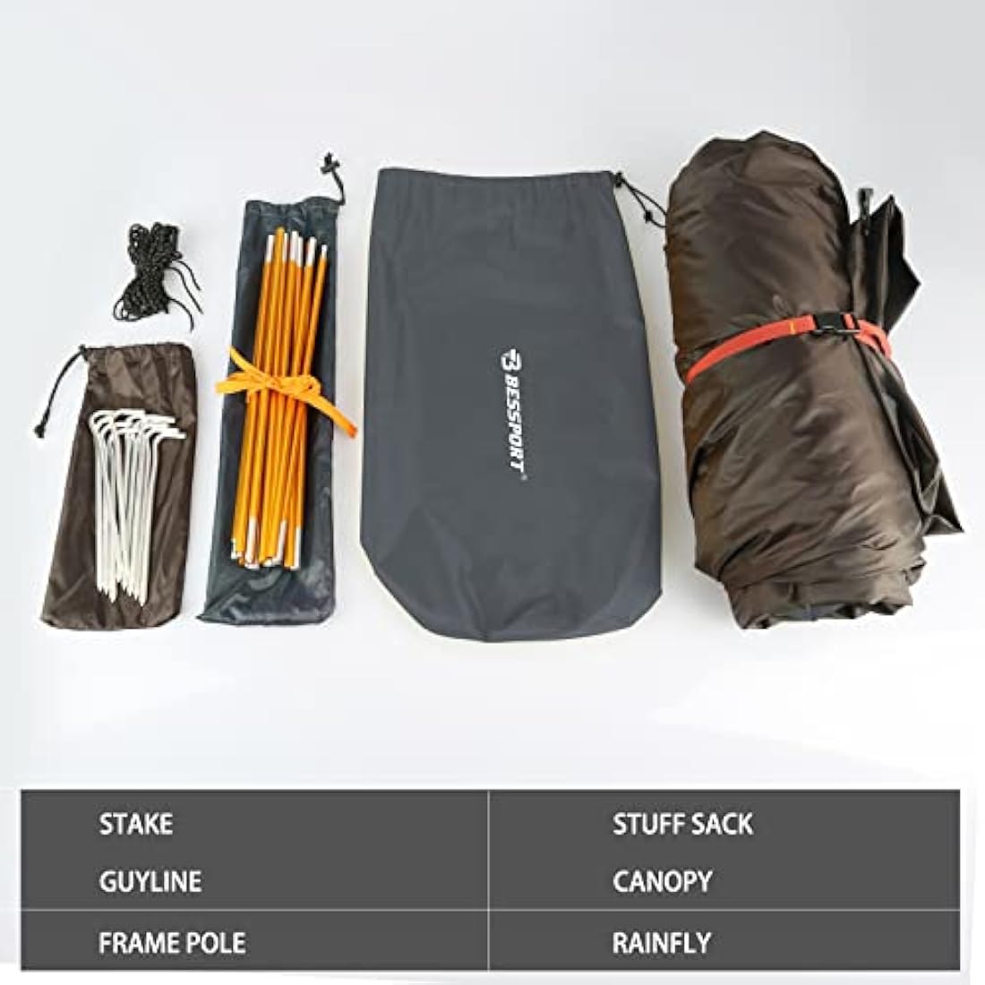 Bessport Tent 1 & 2 & 3 Person Ultralight Camping Tents, 3-4 Season Waterproof & Windproof Dome Tent, Small Pack Size, Suitable for Adults, Hiking, Camping, Outdoor