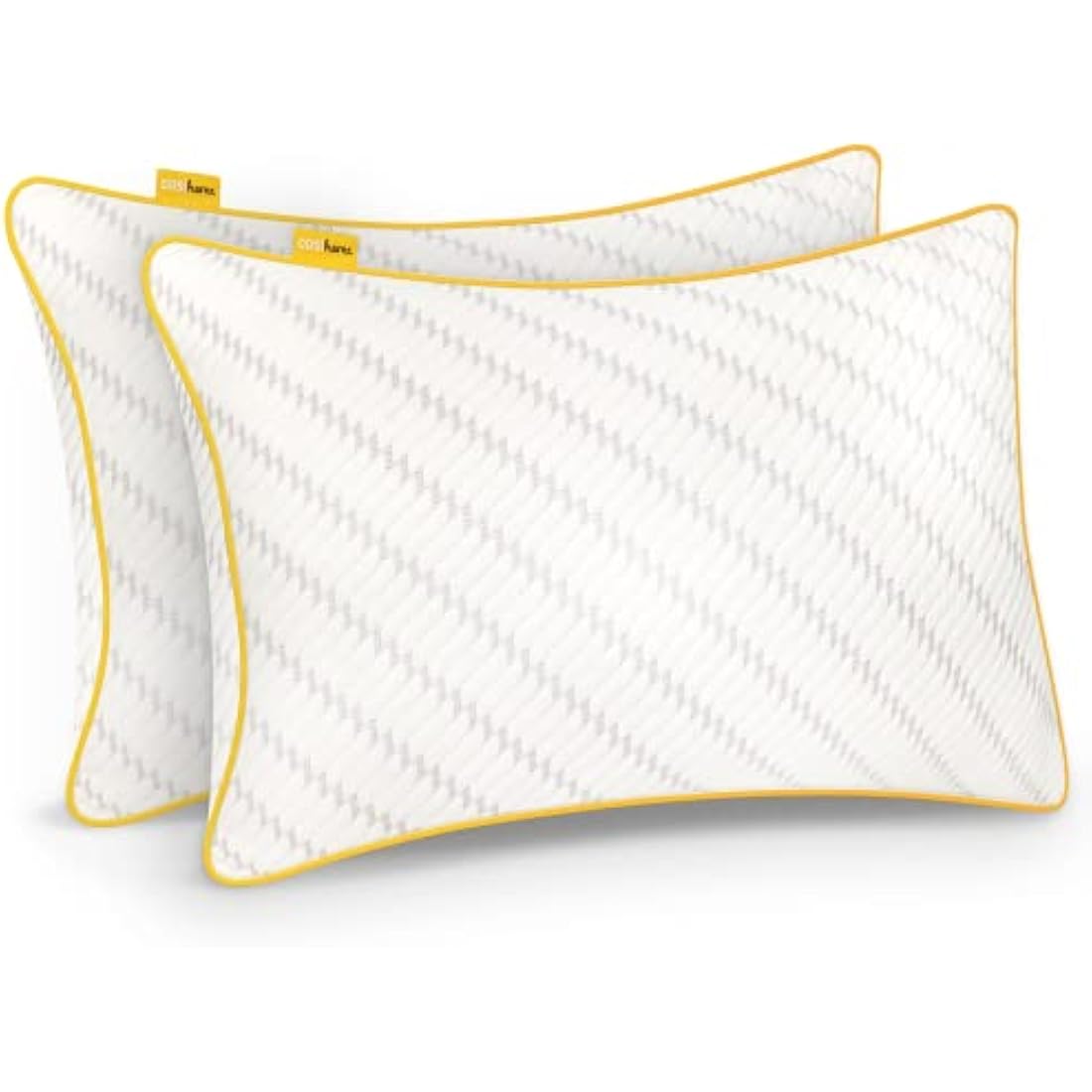 Cosi Home® Luxury Memory Foam Pillows 2 Pack with Bamboo Pillow Cover, Cooling Gel Filling & Adjustable Height - Breathable & Machine Washable for Side, Back & Front Sleepers (Size: 71 x 45cm)