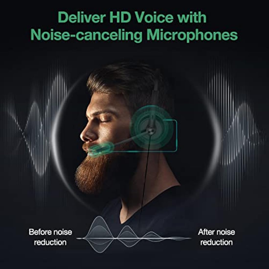 Yealink Phone Headsets for Office Phones YHS34 Lite QD to RJ9 Wired Headset Compatible with Poly Avaya Snom Grandstream Phones Desk Landline Headset with Microphone -Mono/72g/2.1m Cable