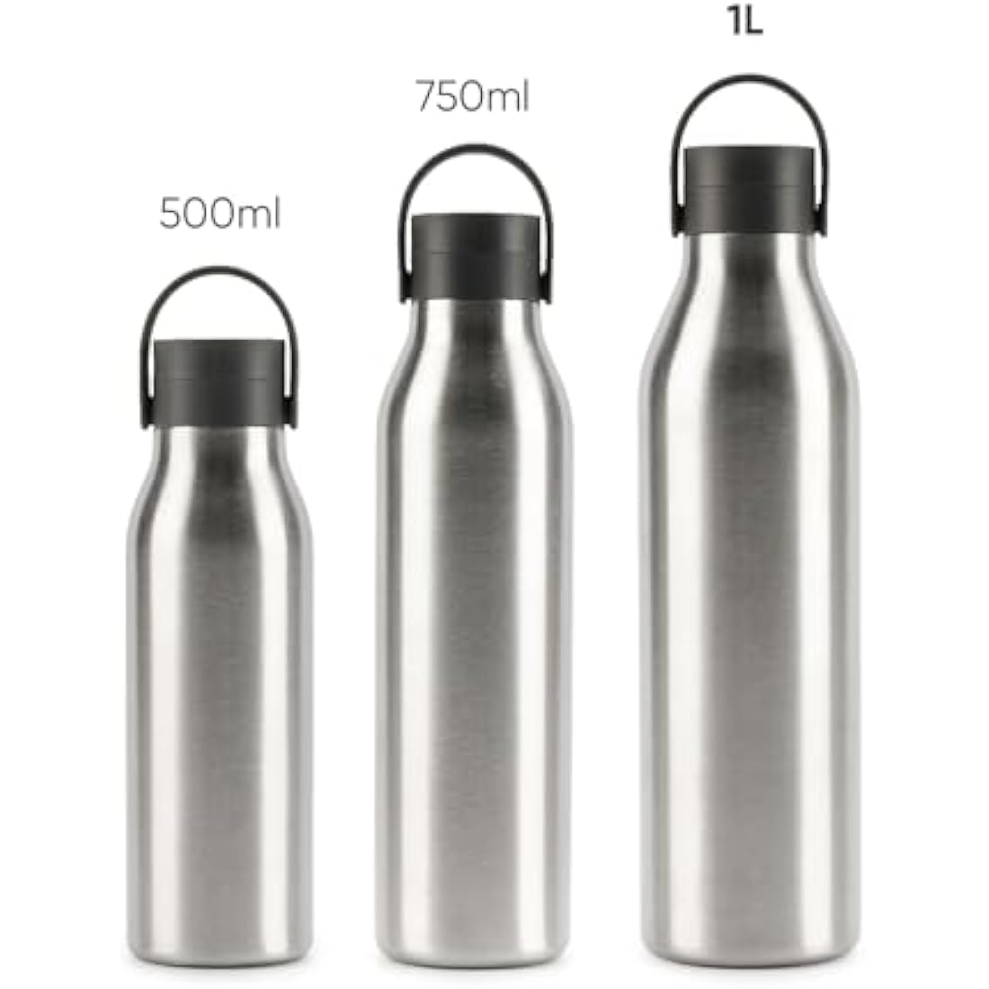 Circular & Co 1L/1000ml Recycled Stainless Steel Reusable Drinks Water Bottle – Insulated, Double Walled, Ecofriendly – Leakproof, Lockable Lid – Dishwasher Safe, BPA & Melamine Free (Storm Grey)