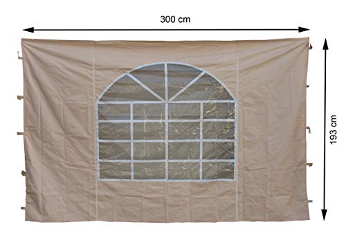 Quick-Star 2 Curtains Side Panels with PVC Window 300 x 195 cm for Sahara Gazebo 3 x 3 m Side Wall