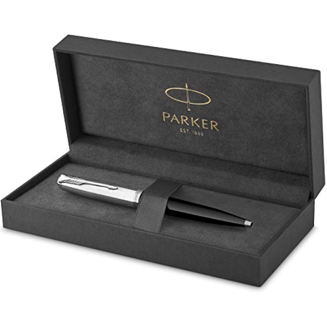 Parker 51 Ballpoint Pen | Black Barrel with Chrome Trim | Medium Point with Black Ink Refill | Gift Box